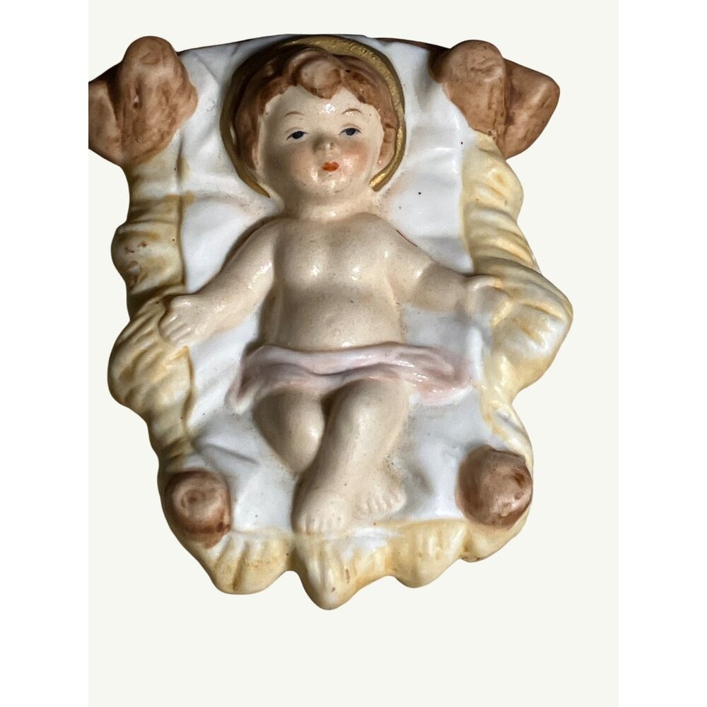 HOMCO Vintage Porcelain Baby Jesus Figurine 5216 Marked Hand-Painted